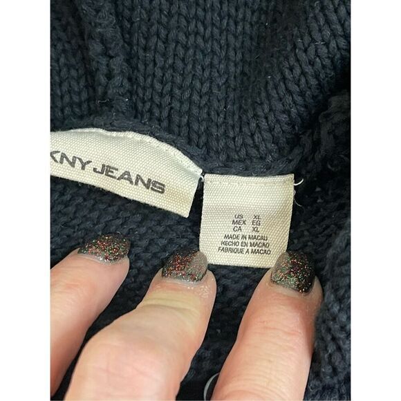 DKNY women’s heavy sweater black hoodie XL - Picture 6 of 6